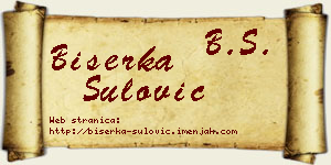 Biserka Šulović vizit kartica